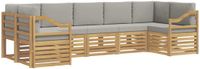 vidaXL Hoek loungeset 7 zitplaatsen Polyester Wit en lichtgrijs