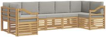 vidaXL Hoek loungeset 7 zitplaatsen Polyester Blanc et gris clair