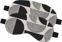 Tendance Slaapmasker Fluweel - 2x - zwart/wit