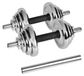 Haltères fonte chromée - Set 20 kg - Réglable 12 disques - Avec barre d'haltères