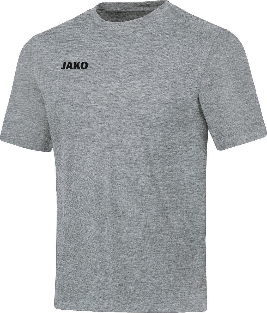 JAKO Base T-Shirt Heren - Lichtgrijs Gemeleerd | Maat: XL