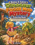 Emma & CoCo Dinosaur Fossil Map Mystery Coloring Book
