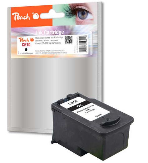 Peach 314474 printkop Inkjet Zwart compatibel met Canon Pixma IP 2700, MP 230, MP 235, MP 240, MP 250, MP 260, MP 270, MP 280, MP 282, MP 480, MP 490, MP 495, MP 499, MX 320, MX 330, MX 340, MX 350, MX 360, MX 410, MX 420
