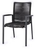 Tierra Outdoor Tuinstoel Foxx - Aluminium en Rope - Charcoal