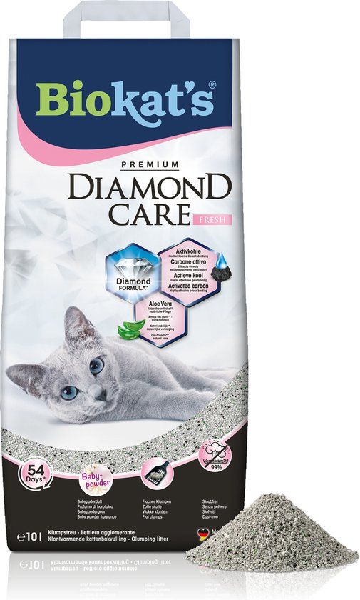 Biokat's Diamond Care Fresh - Kattenbakvulling - 10 L - Babypoeder geur