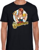 Bellatio Decorations Oktoberfest drank fun t-shirt outfit - zwart - voor heren - bedrukt met Oktoberfeest elementen - bierfest kostuum / verkleedkleding S