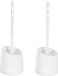 Toyma Brosse WC - 2x - avec support - blanc - plastique - brosse de toilette - 37 cm