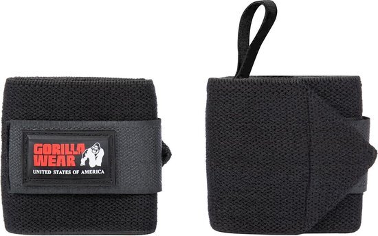 Gorilla Wear Basic Wrist Wraps - Zwart / Rood - Fitness Handschoenen - Krachttraining - Crossfit Handschoenen - Polsbrace