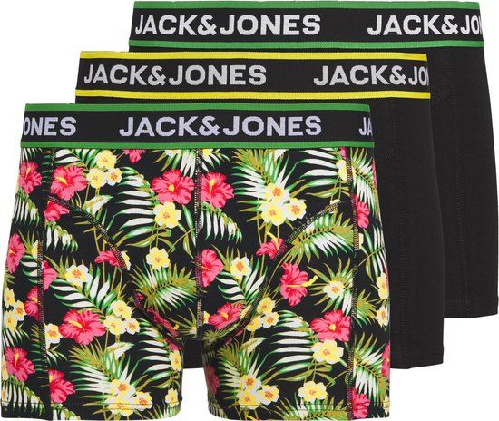 JACK & JONES JACPINK FLOWERS TRUNKS 3 PACK - Men's Boxershorts - Size L