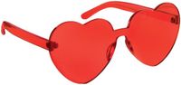 Lunettes Jonyx Bril hartjesvorm - Zonnebril - Carnaval - Verkleedkleding - Party glasses - Grappige/gekke bril - Rood