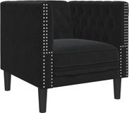 vidaXL Fauteuil Chesterfield-stijl fluweel zwart