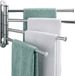 Relaxdays Wandhanddoekhouder met 4 zwenkbare stangen - RVS - Zilver