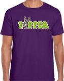 Bellatio Decorations Shoppartners Bv Jaren 60 Flower Power Topper verkleed shirt paars met psychedelische peace teken heren M