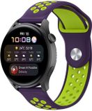 By Qubix Qubix - Sport Edition Siliconen bandje voor Garmin Forerunner 970 / 570 (47mm) / 255 - Paars + groen - 22mm