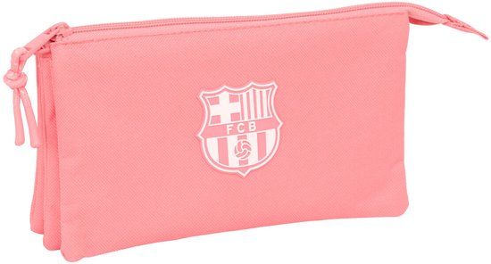 F.C. Barcelona Pennenetui met 3 vakken Koraal 22 x 12 x 3 cm