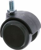 AMIG Meubelwiel - zwenkwiel met PU loopvlak - 1x - D50mm - M8 schroefbevestiging - 50kg - zwart