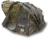 vidaXL Tunneltent 5-persoons Camouflage Polyester Glasvezel Waterdicht UV-bescherming