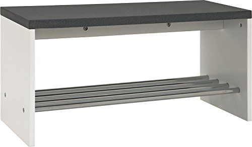 Haku-Möbel HAKU Möbel 95530 bank MDF, staal, granietlook/chroom, 30 x 81 x 40 cm