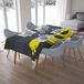 Bonamaison Tafelkleed, Anti-Mold, Sneldrogend, Waterdicht, 100% Polyester Tafellaken, Neon Geel, Rook, 140 x 200 Cm