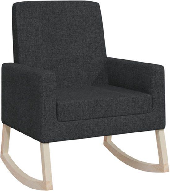 vidaXL Schommelstoel stof zwart