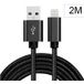 Little Boutik® Câble Métal Nylon Câble USB Renforcé Couleur noire pour iPhone Longueur 2m Tressé Compatible iPhone 5s/6/6S/7/8/X/Xr