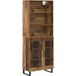 Buffet Haut Armoire Bois Ancien 69,5 X 34 X 180 Cm Bois D'Ingénierie