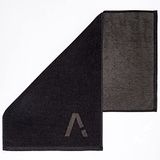 Aurora Athletica Luxe gymhanddoek voor zweet - 100% biologisch katoen (15,75 x 80,0 cm) zacht en absorberend workout zilver doordrenkt sportoefening mannen vrouwen (zwart)