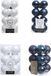 Decoris Kerstversiering kunststof kerstballen kleuren mix donkerblauw/winter wit 4 en 6 cm pakket van 80x stuks