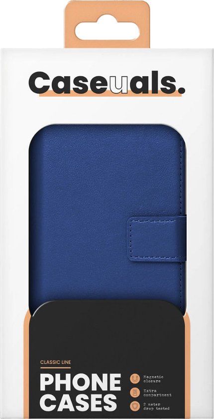 Caseuals Genuine Leather Wallet Bookcase Samsung Galaxy A34 5G - Blauw