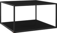 Maison Exclusive - Table basse, noir, avec verre noir, 90x90x50 cm