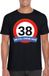Shoppartners Bv 38 jaar and still looking good - t-shirt with traffic sign print - black - for men - birthday gift - party - party supplies 38 year old L