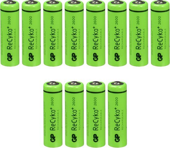 GP Batteries 8 plus 4 Gratis Recyko+ AA oplaadbare batterijen - 2600mAh inclusief 3 gratis AA/AAA beschermdoosjes 8 plus 4 Gratis Recyko+ AA oplaadbare batterijen - 2600mAh inclusief 3 gratis AA/AAA beschermdoosjes