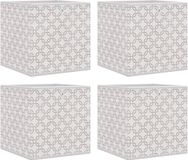 vidaXL Opbergboxen - 4 stuks - Inklapbaar - 32x32x32 cm - Ongeweven stof - Crème