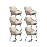 BUITEN living Portofino Portofino dining tuinstoel set van 6 | touw + aluminium | Sahara Dust