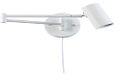 BARCELONA LED wandlamp met scharnierende arm, witte moderne en vintage wandlamp van metaal, met kabel, stekker en schakelaar, ideaal voor hoofdeinde, slaapkamer, lezen, industriële