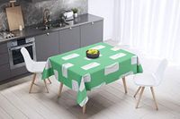 Bonamaison Tafelkleed, Anti-Mold, Sneldrogend, Waterdicht, 100% Polyester Tafellaken, Petroleum Groen, Wit, 140 x 140 Cm