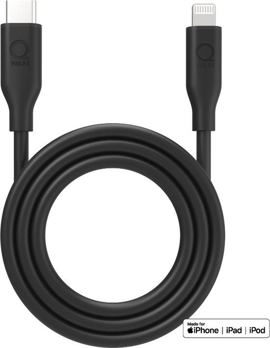 Qware USB-C to Lightning Cable - 1m - Black