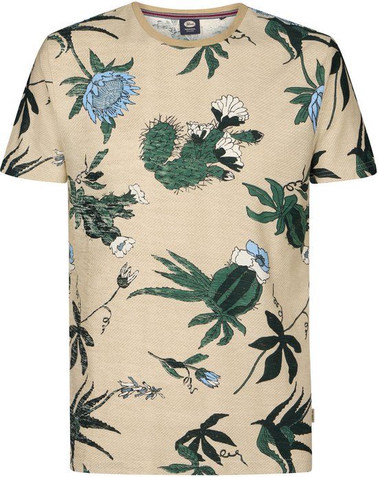 Petrol Industries Heren T-shirt met all-over print Carbón - Oranje - Maat XXL
