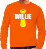 Bellatio Decorations Shoppartners Bv Koningsdag sweater Willie met kroontje oranje - heren - Kingsday outfit / kleding / trui XXL