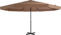 Prolenta Maison Exclusive Parasol met aluminium mast, 500 cm, taupekleurig