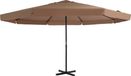 Prolenta Maison Exclusive Parasol met aluminium mast, 500 cm, taupekleurig