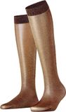 FALKE Glitter gedessineerd materiaal transparent 30 DEN kniekousen dames rood - maat 35-38