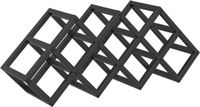 vidaXL Wijnrek Zwart Eiken 63 x 16,5 x 25 cm Gepoedercoat staal