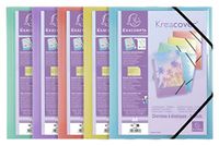 Exacompta Kreacover Pastel 5 elastische mappen met 3 kleppen, gesorteerd
