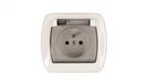 Contact-Simon Akord Stopcontact met aarding enkel IP44 AGZ1BE/11a Akord wit, rookkap