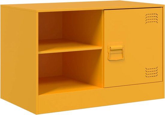 vidaXL Tv-meubel 67x39x44 cm staal mosterdgeel