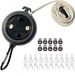 Ligne à linge portable d'extérieur, 10 mètres de long, avec 10 pinces et 20 clips, noir