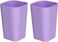 Gerimport Gerim Badkamer tandenborstelhouder / drinkbeker - 2 st - kunststof - paars - 7 x 11 cm