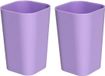 Gerimport Gerim Badkamer tandenborstelhouder / drinkbeker - 2 st - kunststof - paars - 7 x 11 cm