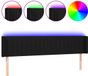 vidaXL - Hoofdbord - LED - 183x16x78/88 cm - Stof - Zwart